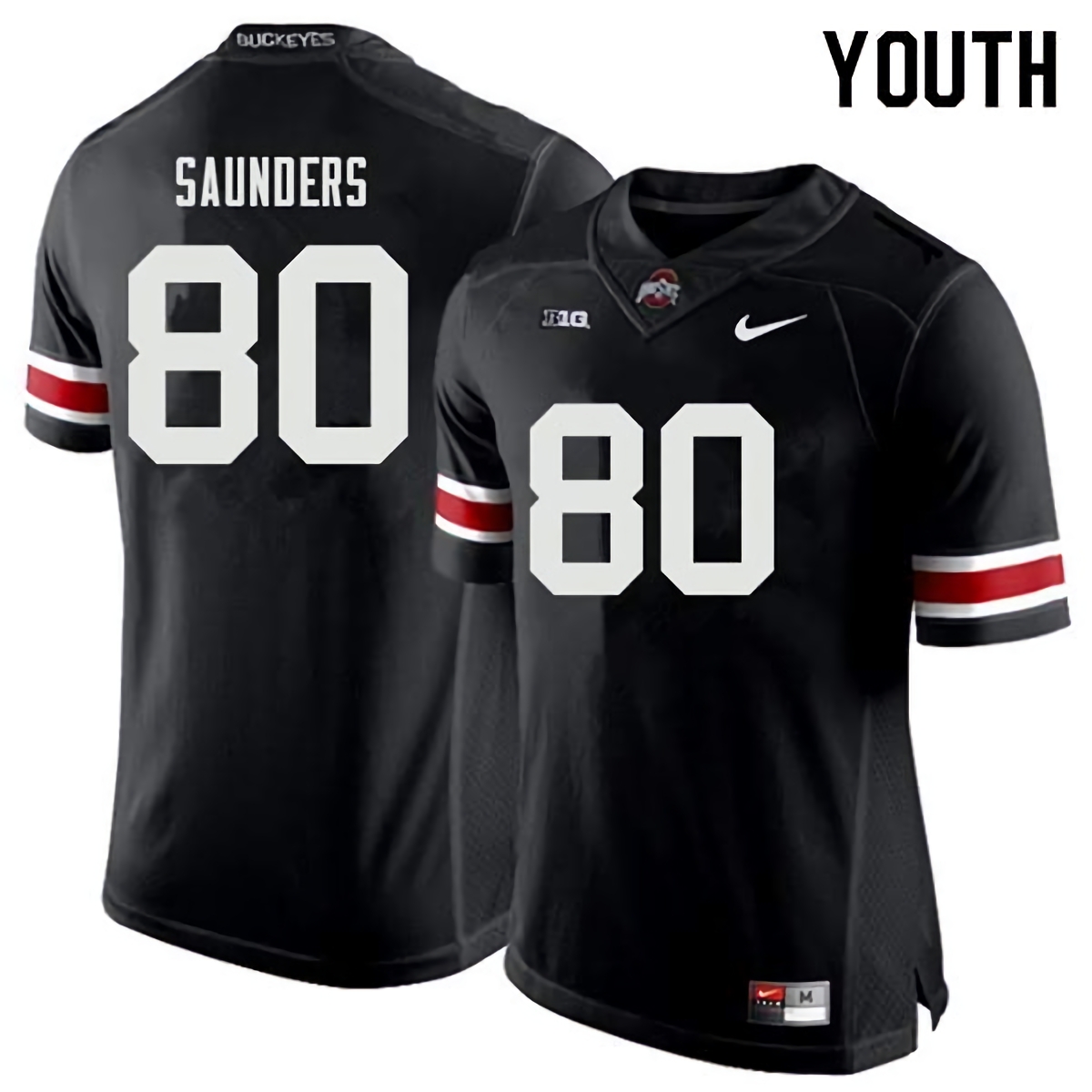 C.J. Saunders Ohio State Buckeyes Youth NCAA #80 Nike Black College Stitched Football Jersey OKH6056WZ